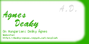 agnes deaky business card
